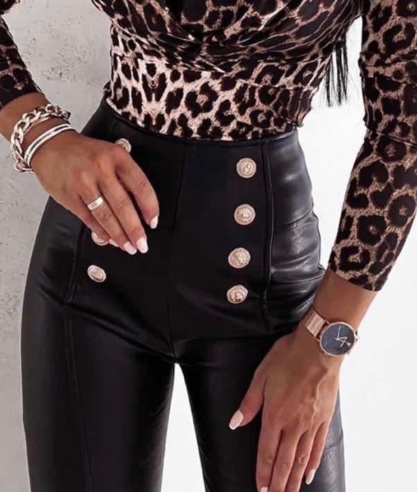 LEGGINSY SKÓRZANE GOCCI