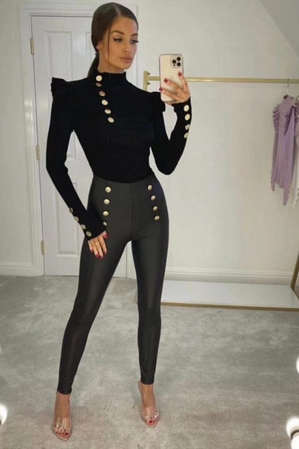 LEGGINSY SKÓRZANE GOCCI